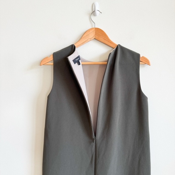 THEORY • Column Shift Dress in Green Slate - Picture 8 of 12